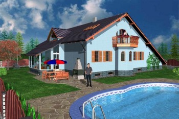 vizualizace bazénu se zastřešením